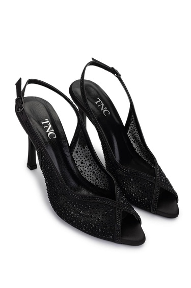  Tamer Tanca Kadın Vegan Siyah Topuklu Ayakkabı