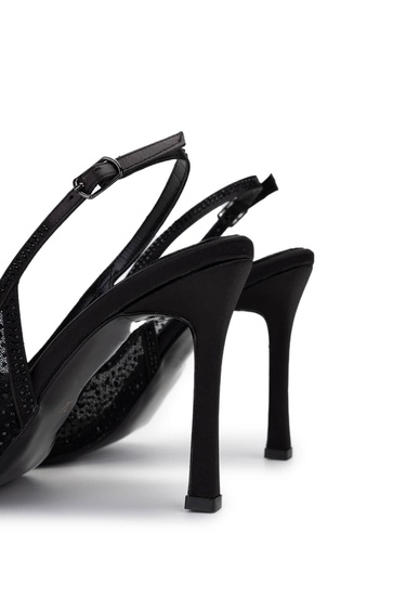  Tamer Tanca Kadın Vegan Siyah Topuklu Ayakkabı