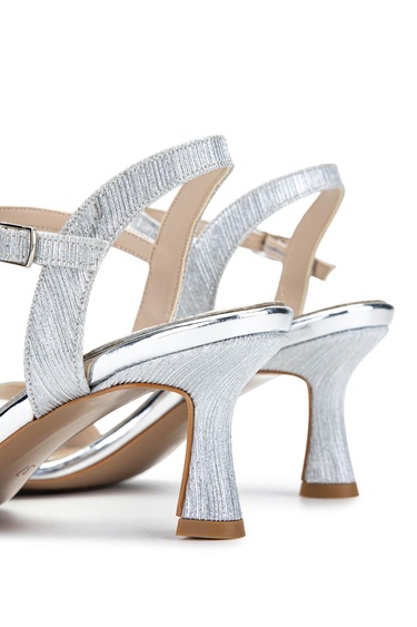  Tamer Tanca Kadın Vegan Gri Topuklu Ayakkabı