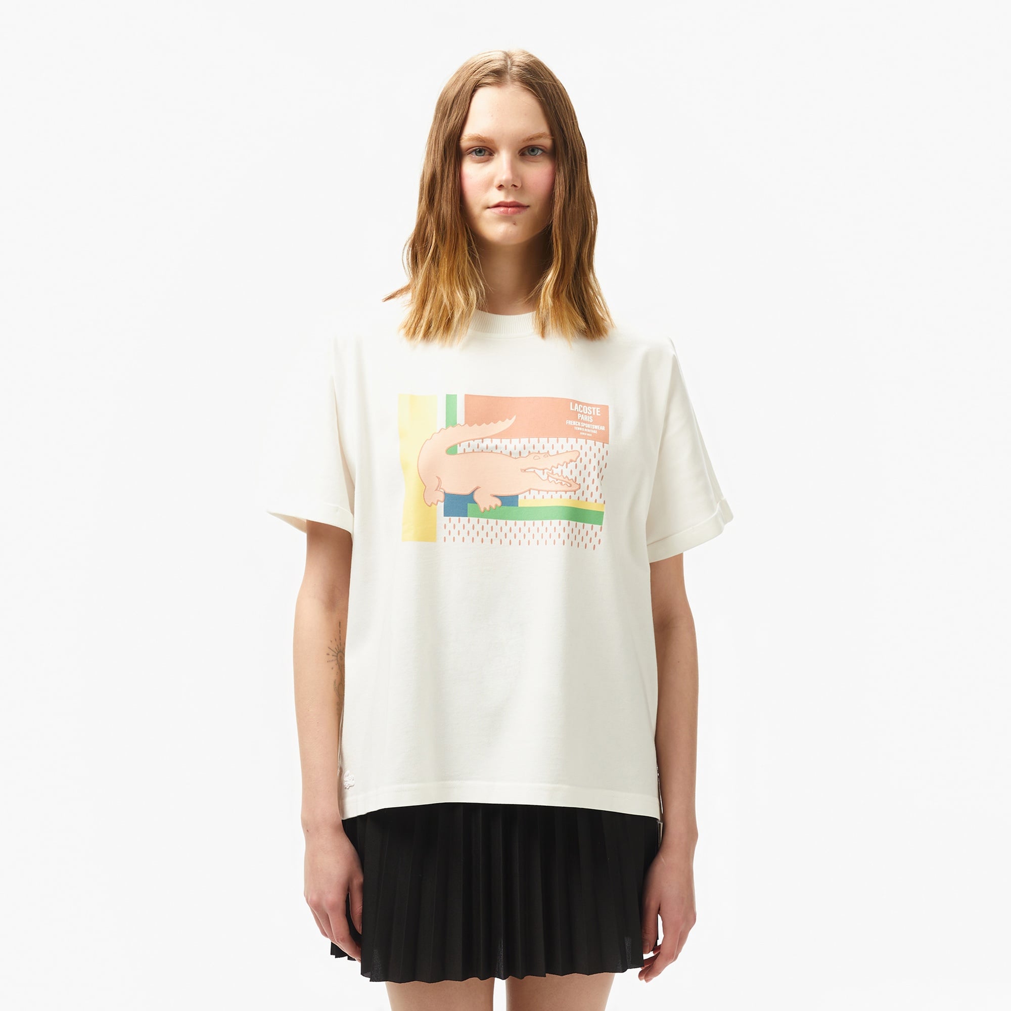 Lacoste Classic Kadın Beyaz T-Shirt