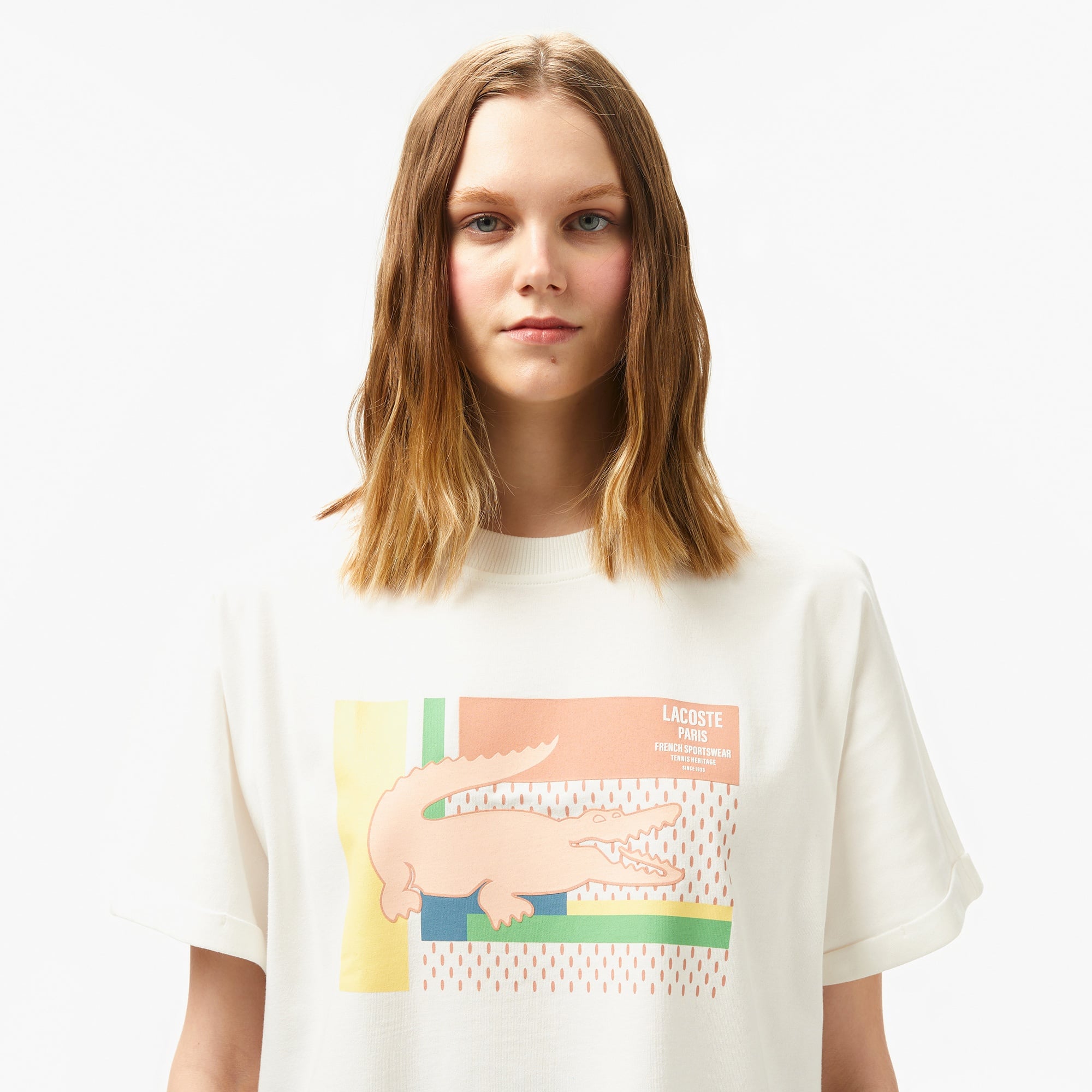 Lacoste Classic Kadın Beyaz T-Shirt