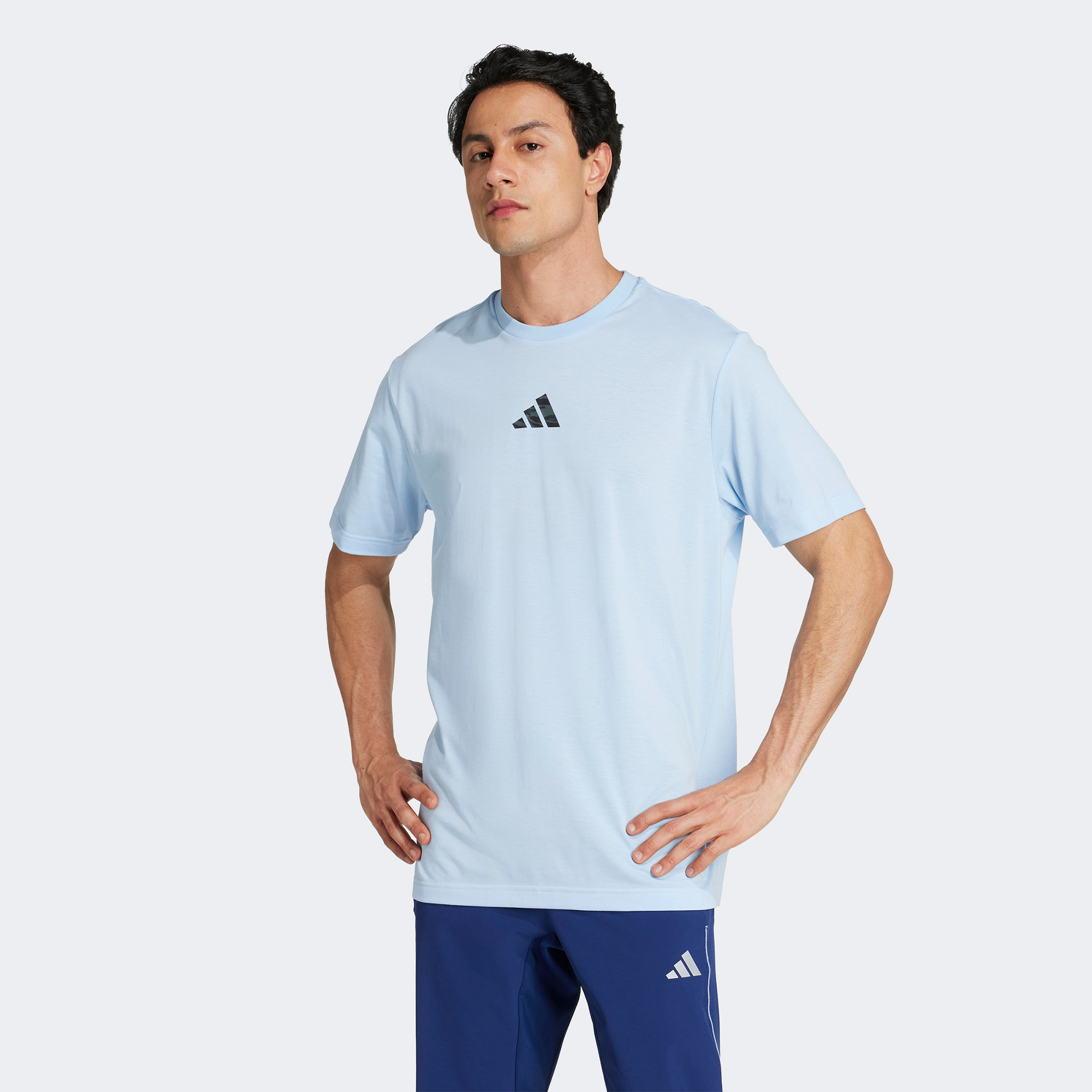  adidas Climacool Camo Training Graphic Erkek Mavi Antrenman T-Shirt