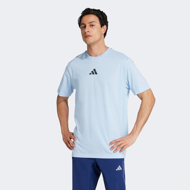  adidas Climacool Camo Training Graphic Erkek Mavi Antrenman T-Shirt