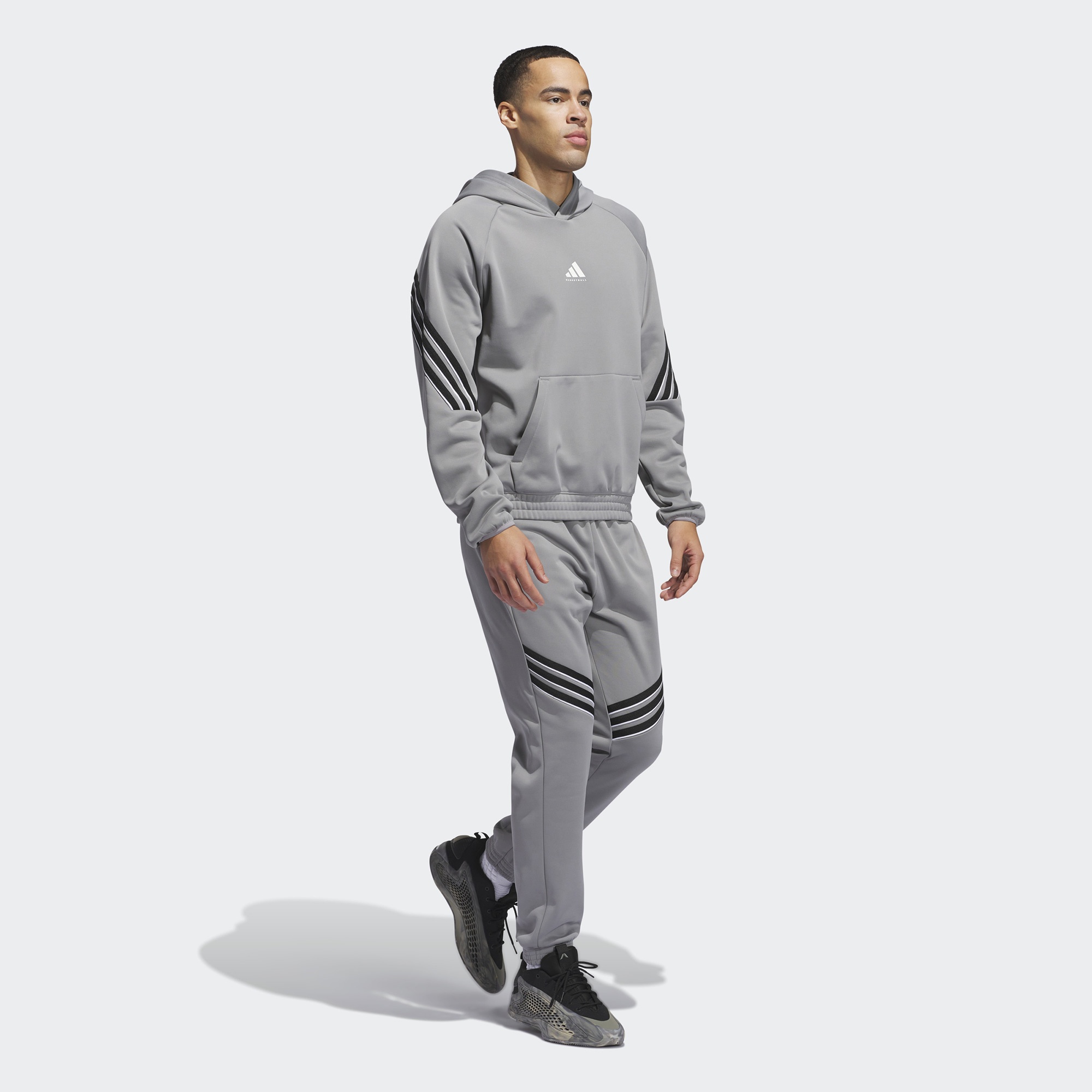 adidas Select Foundation Fleece Erkek Gri Basketbol Sweatshirt