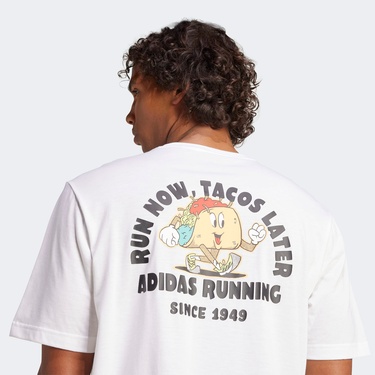 adidas Koşu Sonrasi Taco Grafikli Erkek Beyaz Koşu T-Shirt