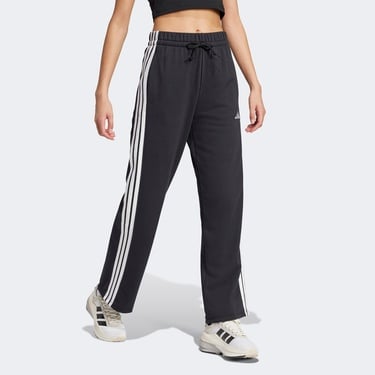  adidas Essentials 3 Stripes Open Hem French Terry Kadın Siyah Eşofman Altı