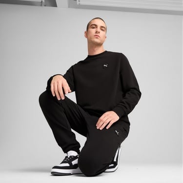  Puma Ess Elevated Crew Erkek Siyah Sweatshirt