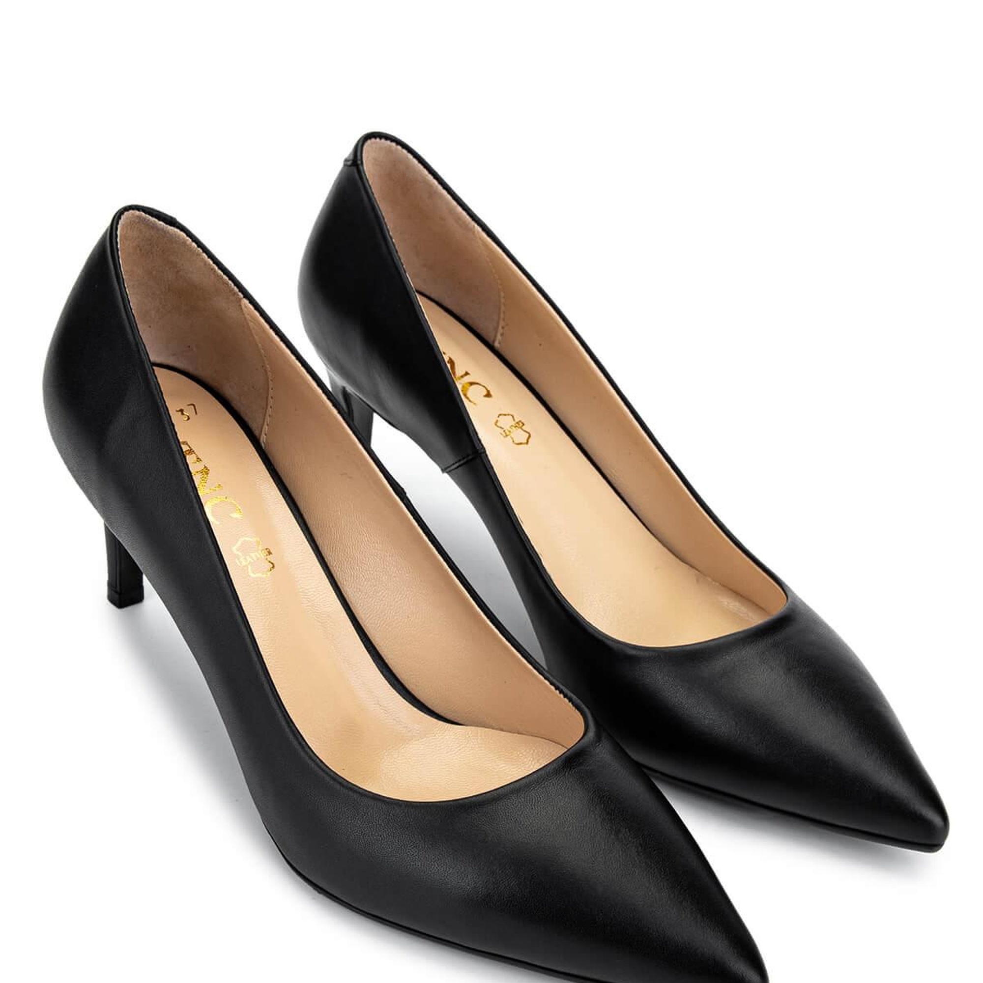 Tamer Tanca Kadın Hakiki Deri Siyah Deri Topuklu Ayakkabı