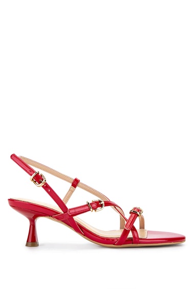  Tamer Tanca Kadın Hakiki Deri Kırmızı Rugan Topuklu Ayakkabı