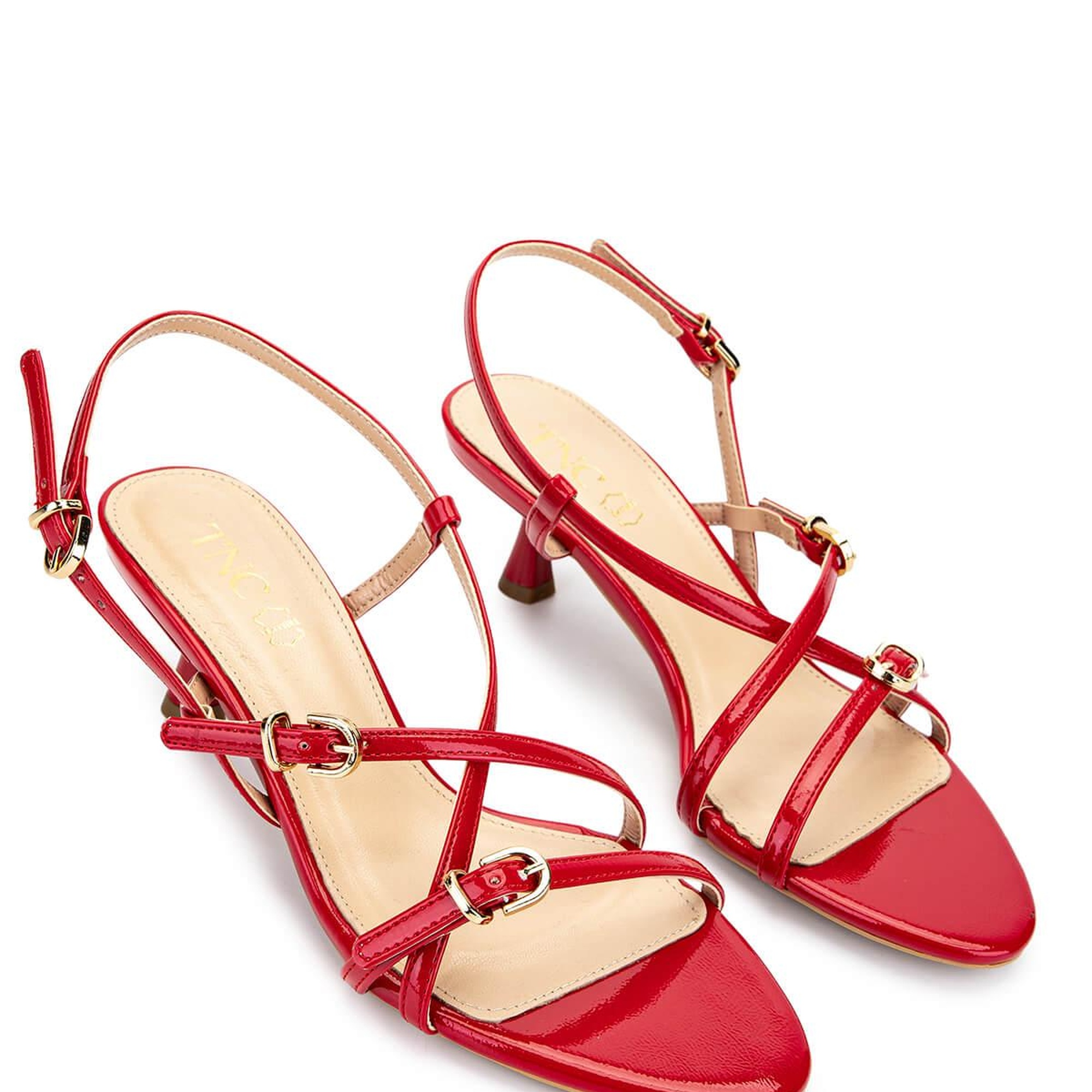 Tamer Tanca Kadın Hakiki Deri Kırmızı Rugan Topuklu Ayakkabı