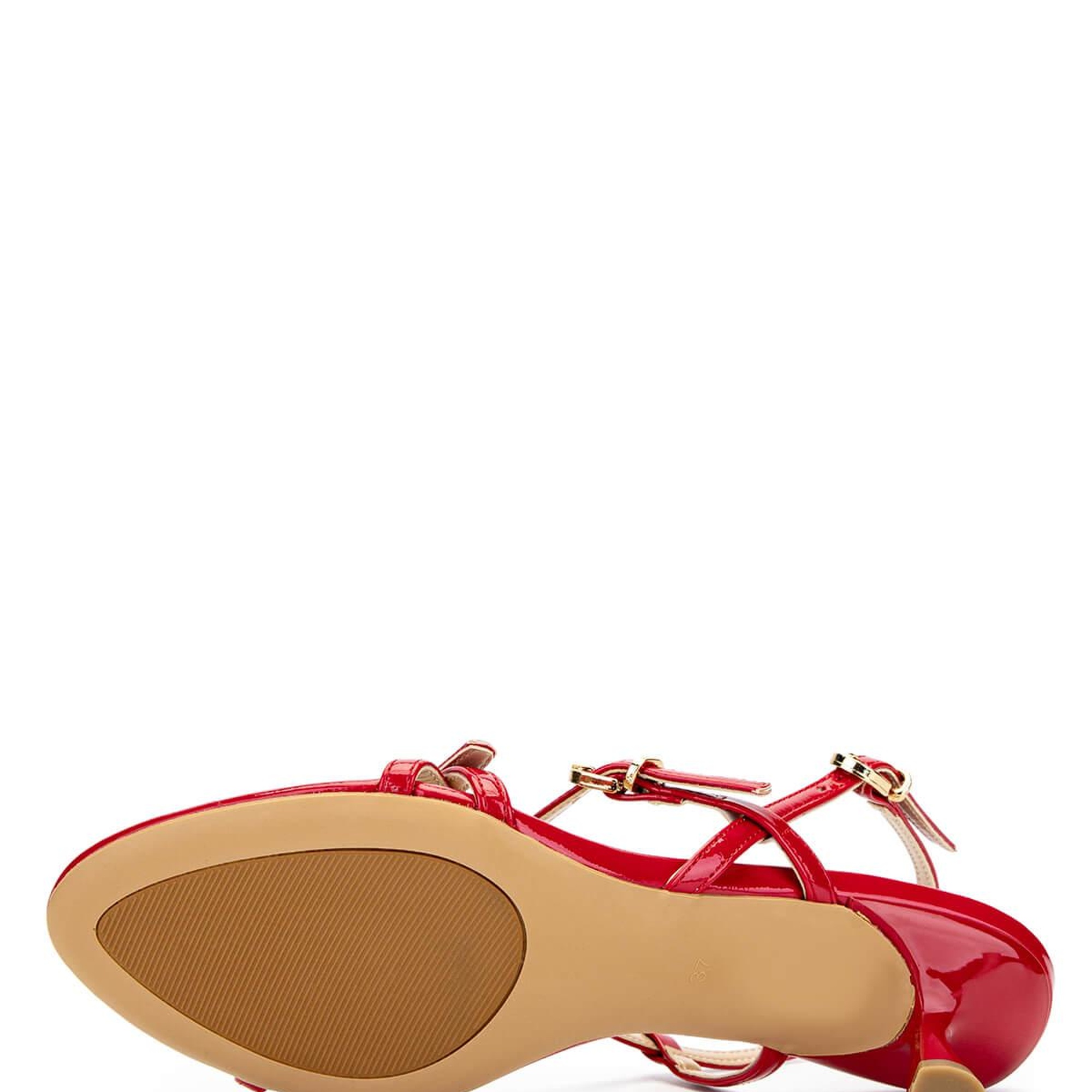 Tamer Tanca Kadın Hakiki Deri Kırmızı Rugan Topuklu Ayakkabı