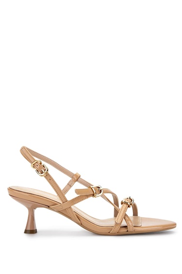  Tamer Tanca Kadın Hakiki Deri Bej Rugan Topuklu Ayakkabı