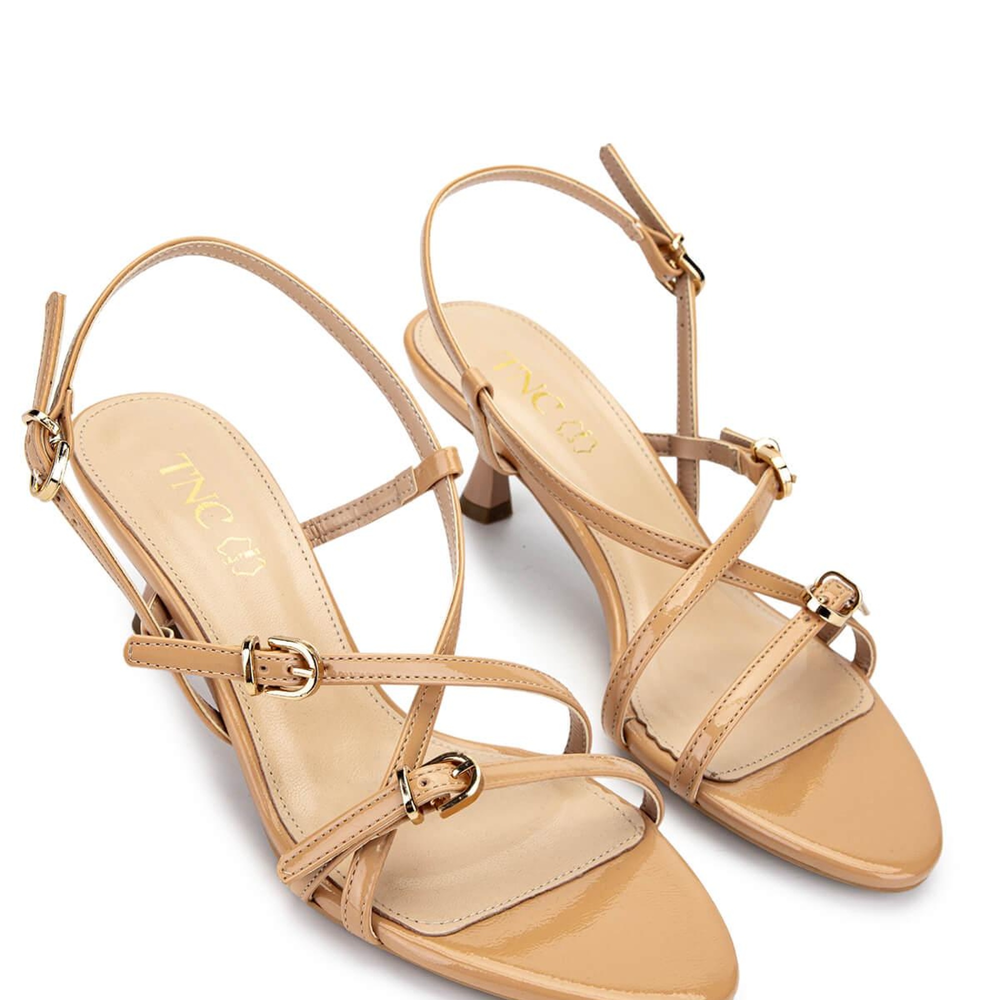 Tamer Tanca Kadın Hakiki Deri Bej Rugan Topuklu Ayakkabı