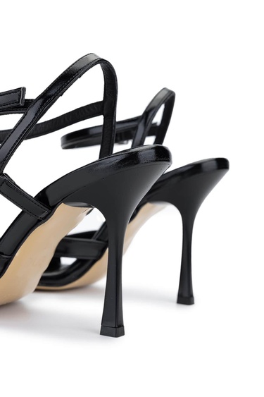  Tamer Tanca Kadın Vegan Siyah Topuklu Ayakkabı