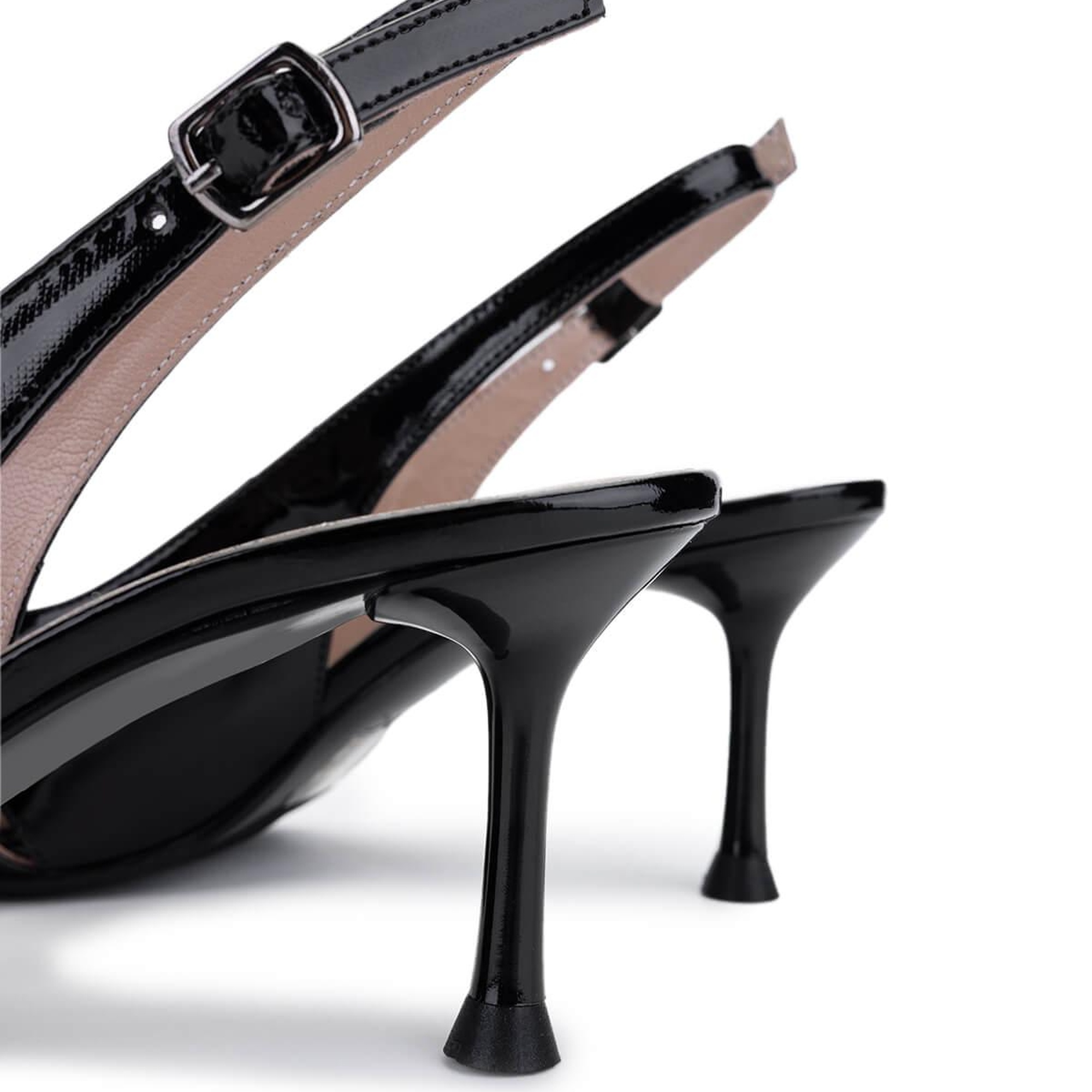 Tamer Tanca Kadın Hakiki Deri Siyah Rugan Topuklu Ayakkabı