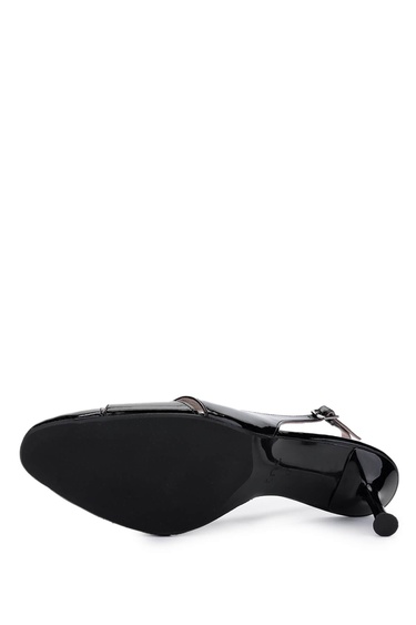  Tamer Tanca Kadın Hakiki Deri Siyah Rugan Topuklu Ayakkabı