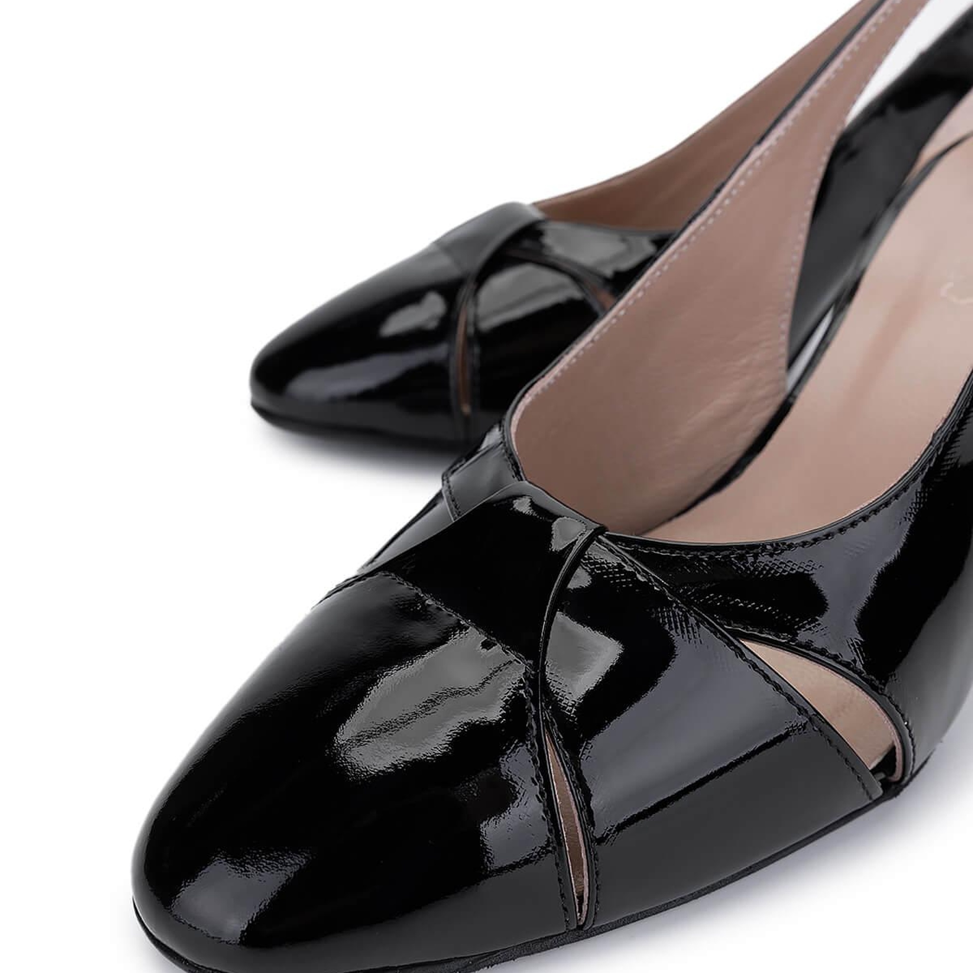 Tamer Tanca Kadın Hakiki Deri Siyah Rugan Topuklu Ayakkabı