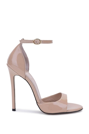  Tamer Tanca Kadın Hakiki Deri Bej Rugan Topuklu Ayakkabı