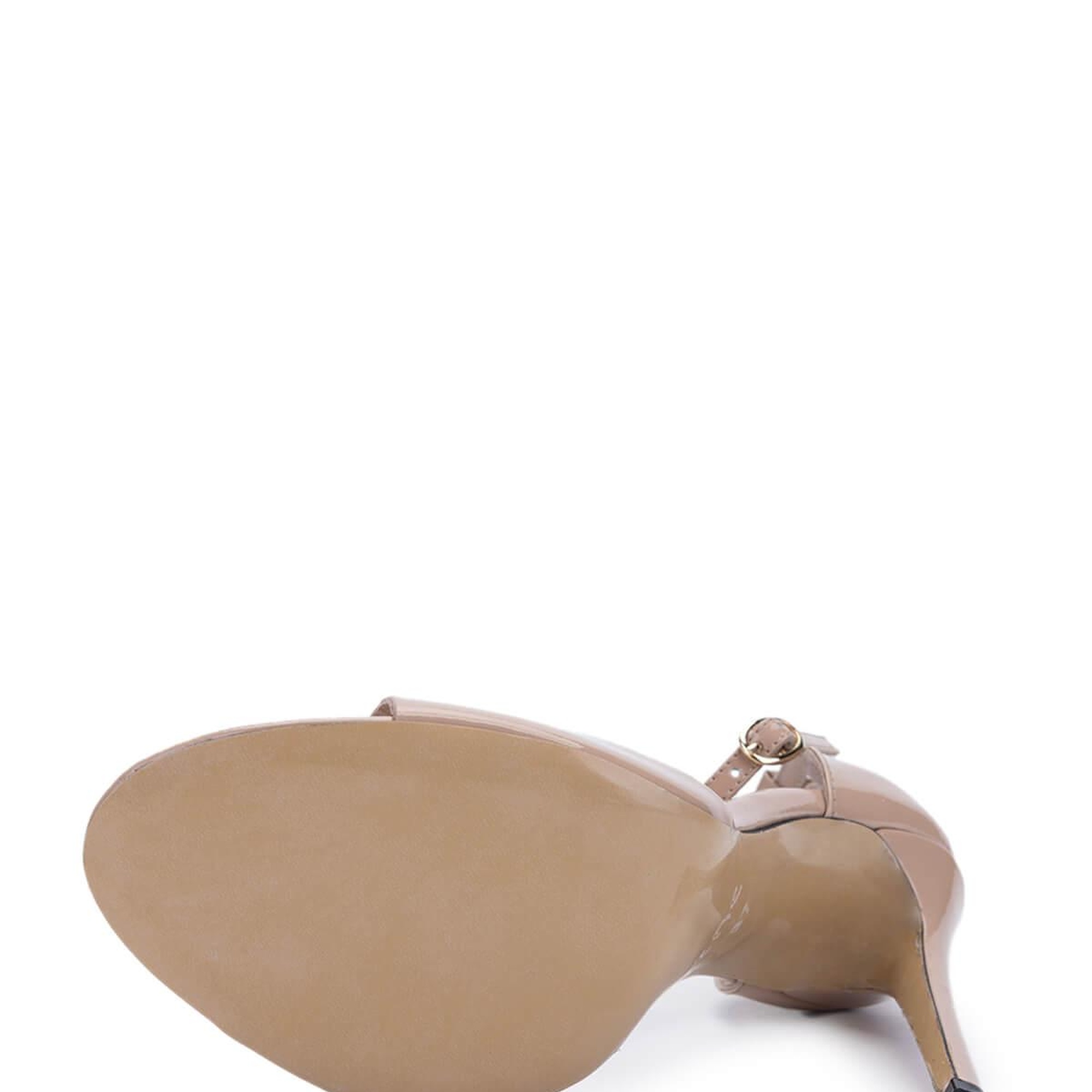 Tamer Tanca Kadın Hakiki Deri Bej Rugan Topuklu Ayakkabı