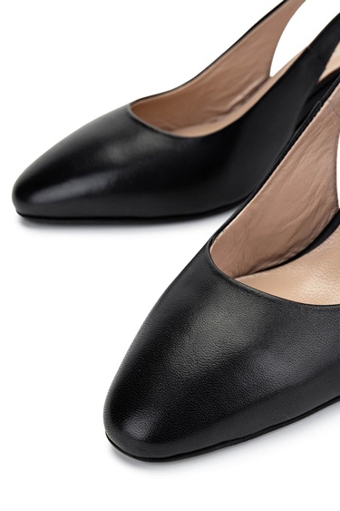  Tamer Tanca Kadın Hakiki Deri Siyah Deri Topuklu Ayakkabı