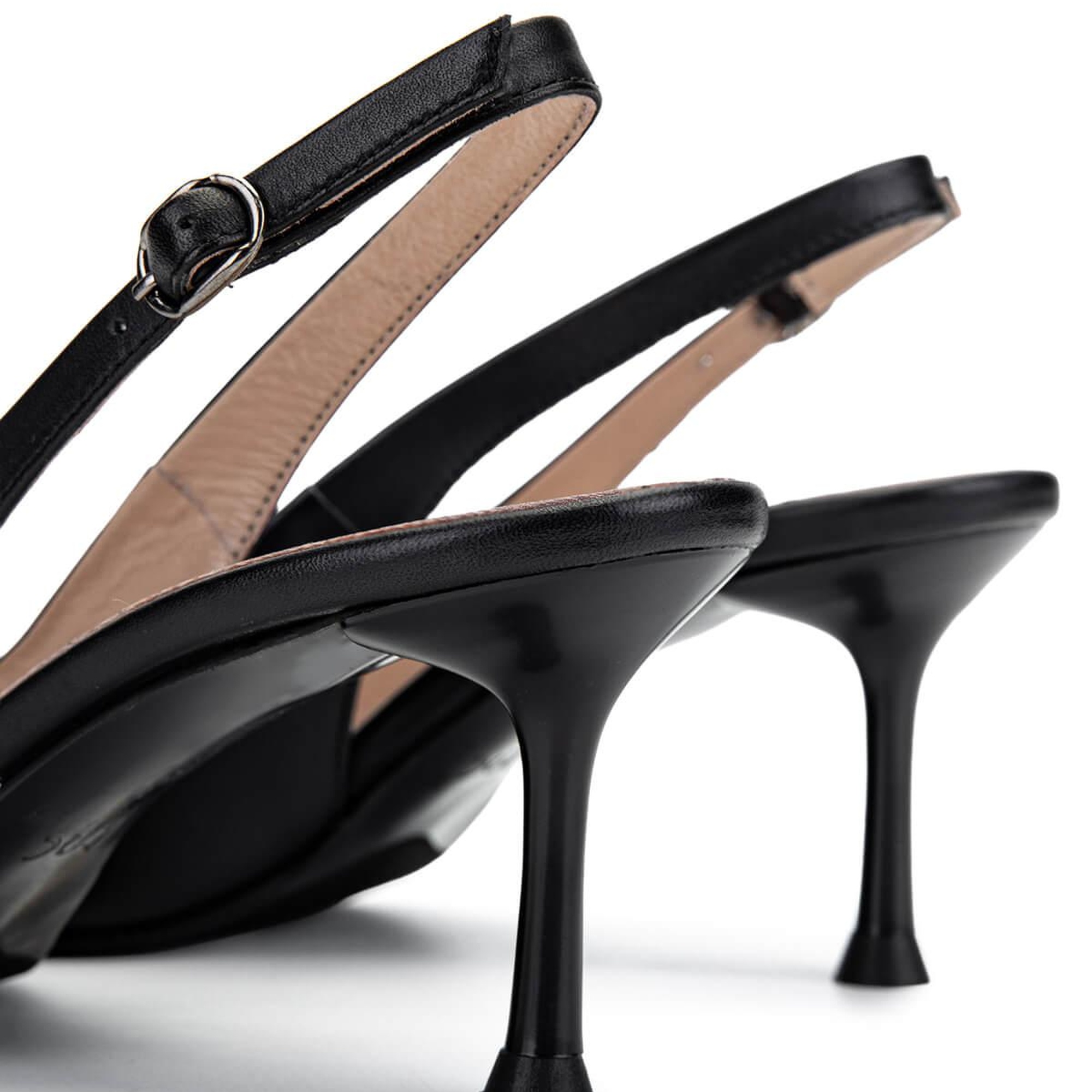 Tamer Tanca Kadın Hakiki Deri Siyah Deri Topuklu Ayakkabı