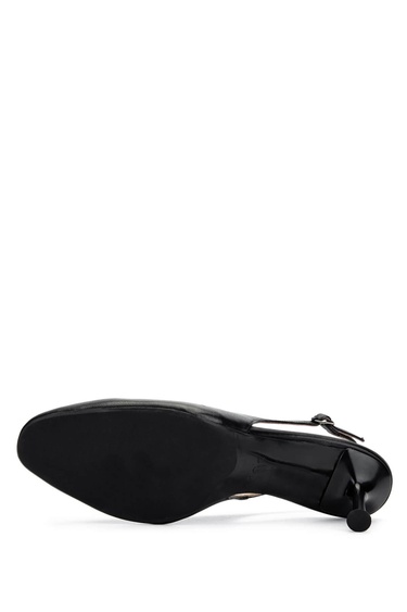  Tamer Tanca Kadın Hakiki Deri Siyah Deri Topuklu Ayakkabı