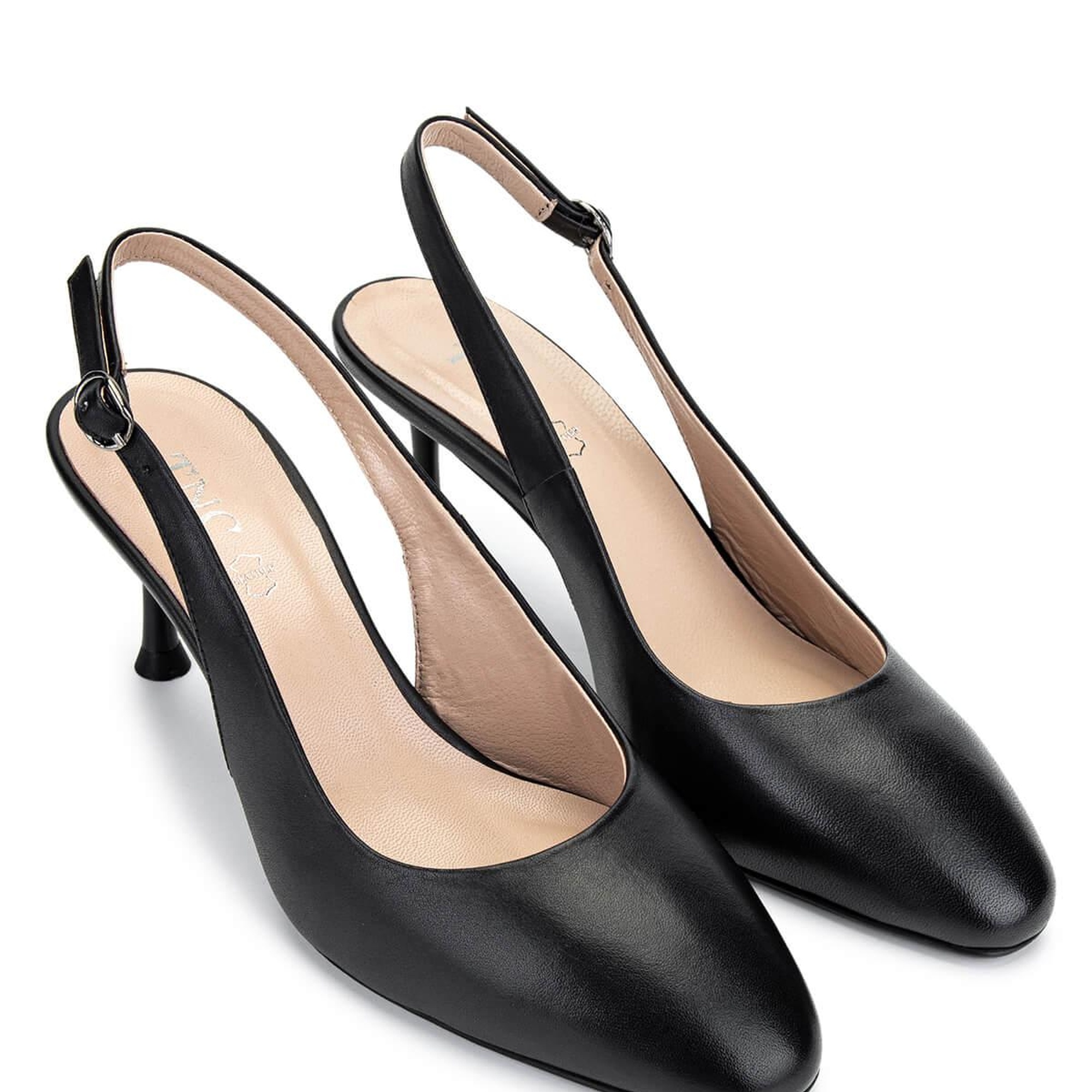 Tamer Tanca Kadın Hakiki Deri Siyah Deri Topuklu Ayakkabı