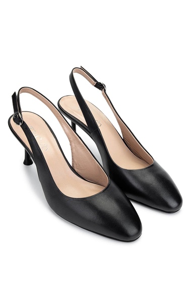  Tamer Tanca Kadın Hakiki Deri Siyah Deri Topuklu Ayakkabı