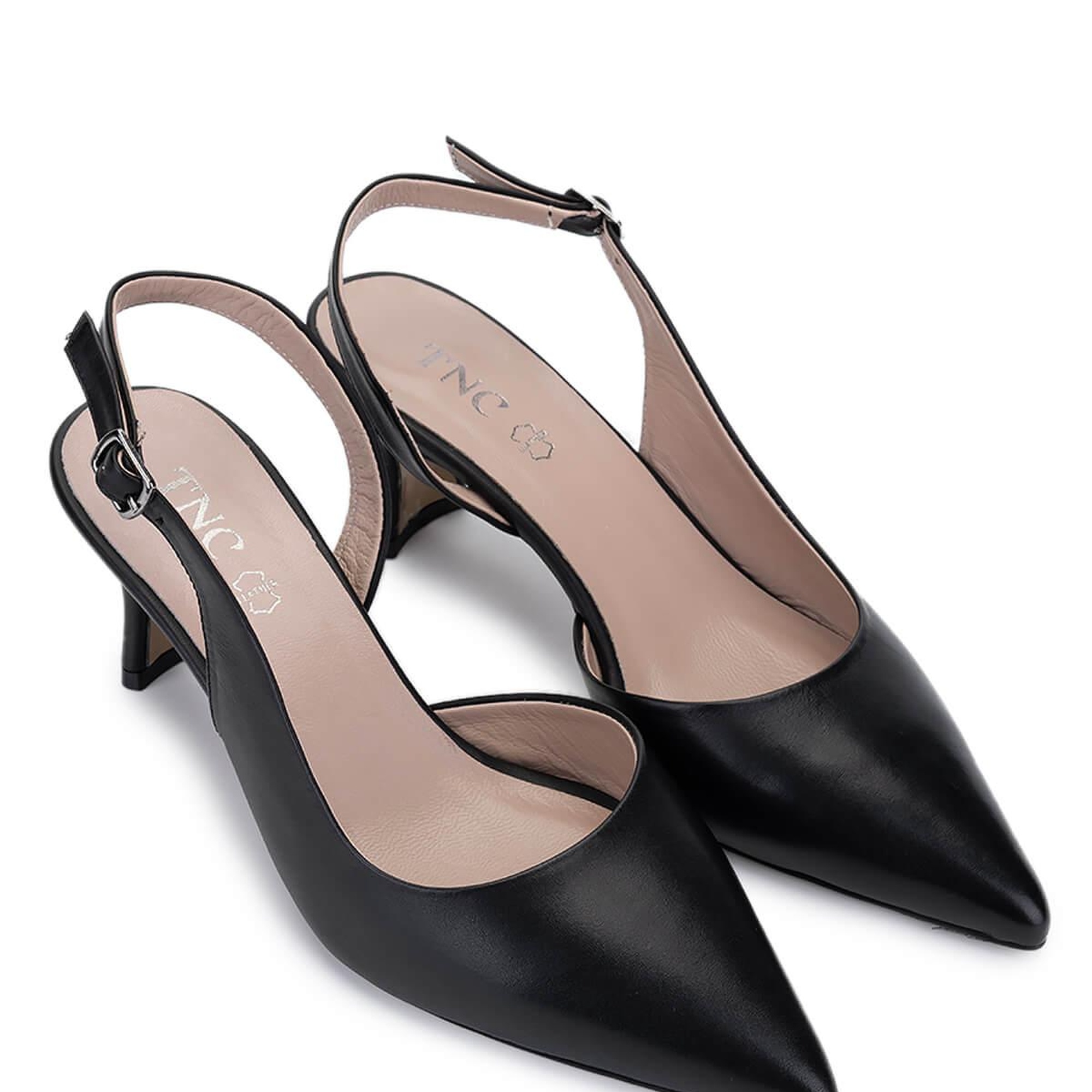 Tamer Tanca Kadın Hakiki Deri Siyah Deri Topuklu Ayakkabı