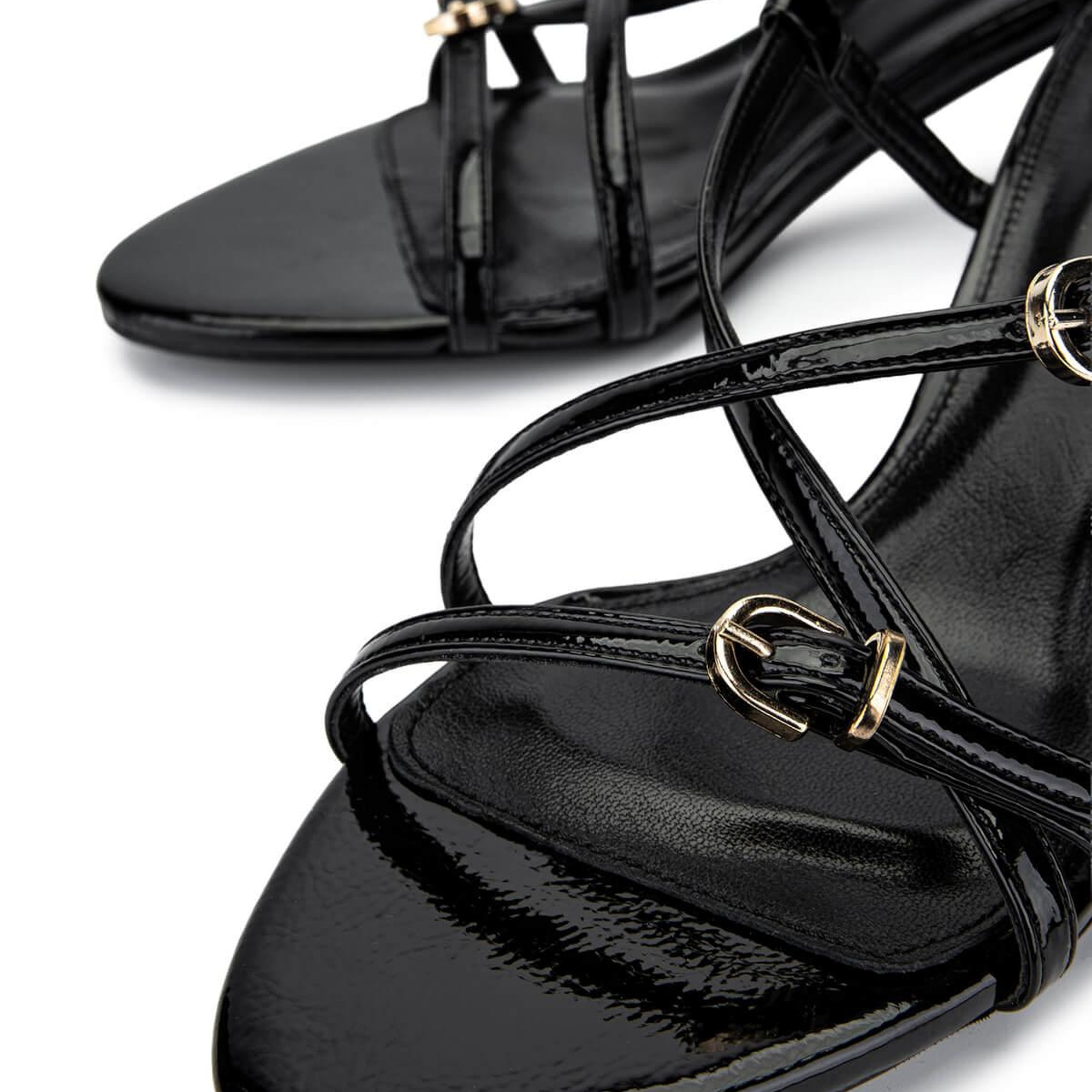 Tamer Tanca Kadın Hakiki Deri Siyah Rugan Topuklu Ayakkabı