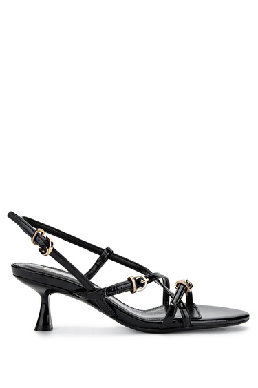  Tamer Tanca Kadın Hakiki Deri Siyah Rugan Topuklu Ayakkabı