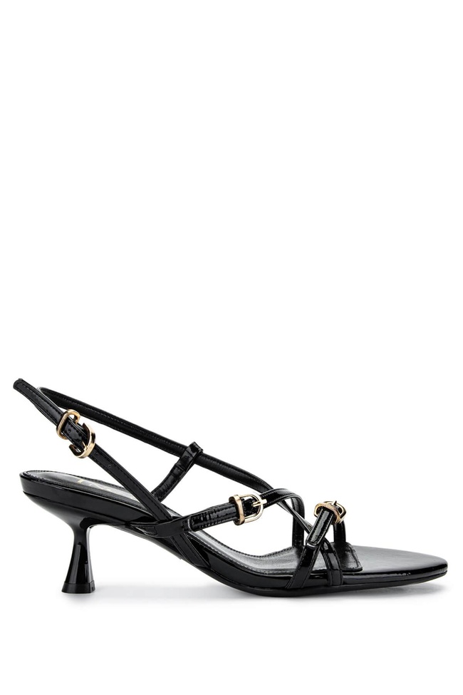  Tamer Tanca Kadın Hakiki Deri Siyah Rugan Topuklu Ayakkabı