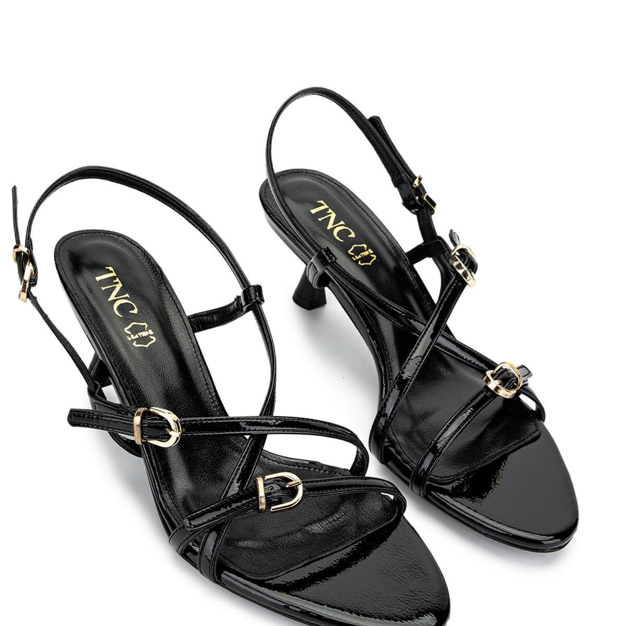 Tamer Tanca Kadın Hakiki Deri Siyah Rugan Topuklu Ayakkabı