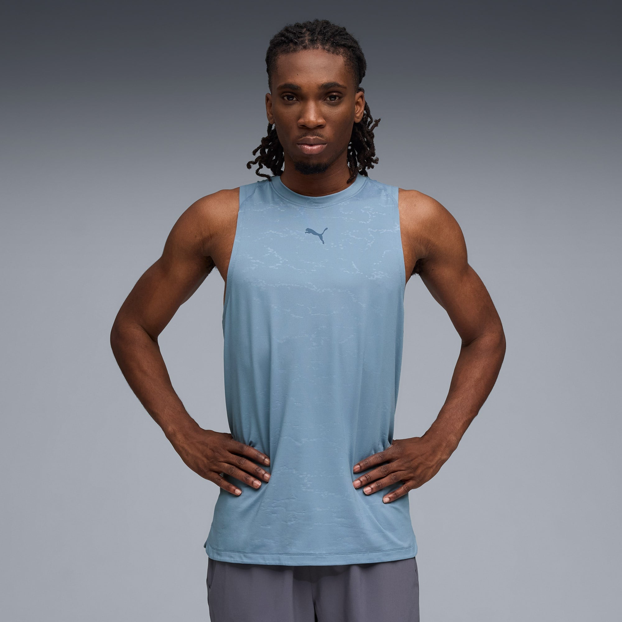 Puma Cloudspun Emboss Tank Erkek Mavi Antrenman Atleti