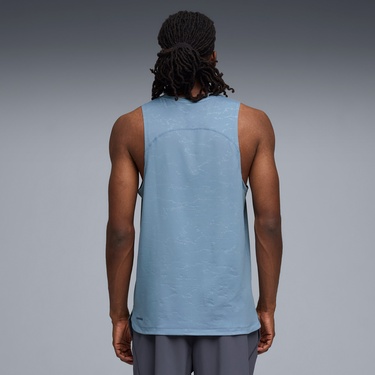  Puma Cloudspun Emboss Tank Erkek Mavi Antrenman Atleti