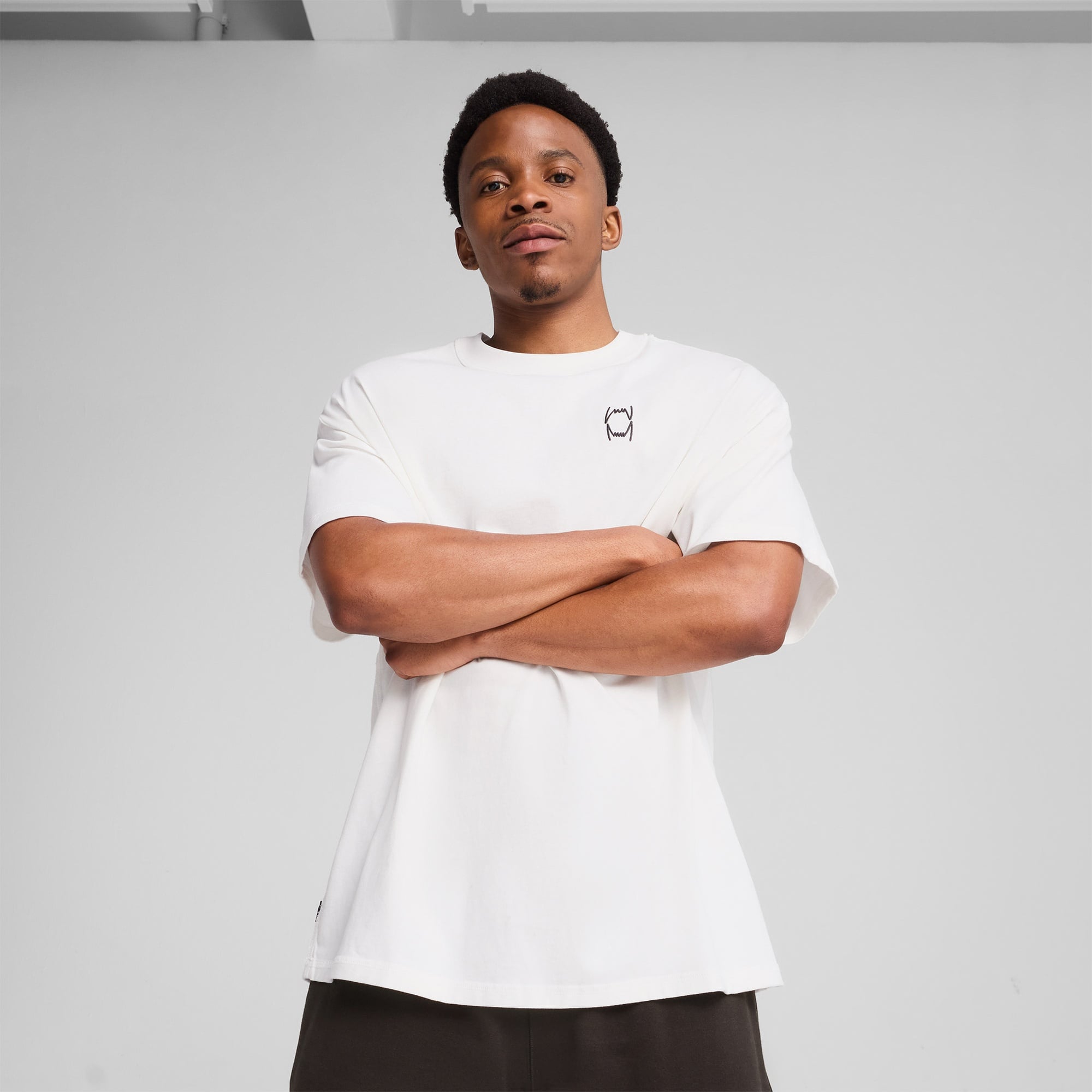 Puma Pivot 3 0 Erkek Beyaz Basketbol T-Shirt