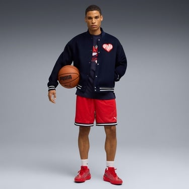  Puma Hooperhotline Aop 7 Erkek Kırmızı Basketbol Şortu