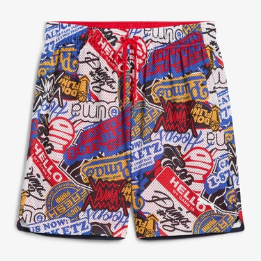  Puma Hooperhotline Aop 7 Erkek Kırmızı Basketbol Şortu