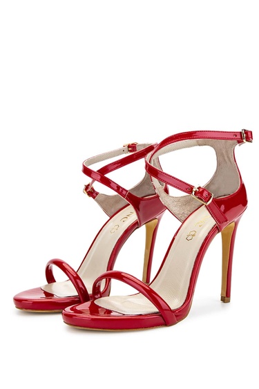  Tamer Tanca Kadın Vegan Kırmızı Rugan Topuklu Ayakkabı