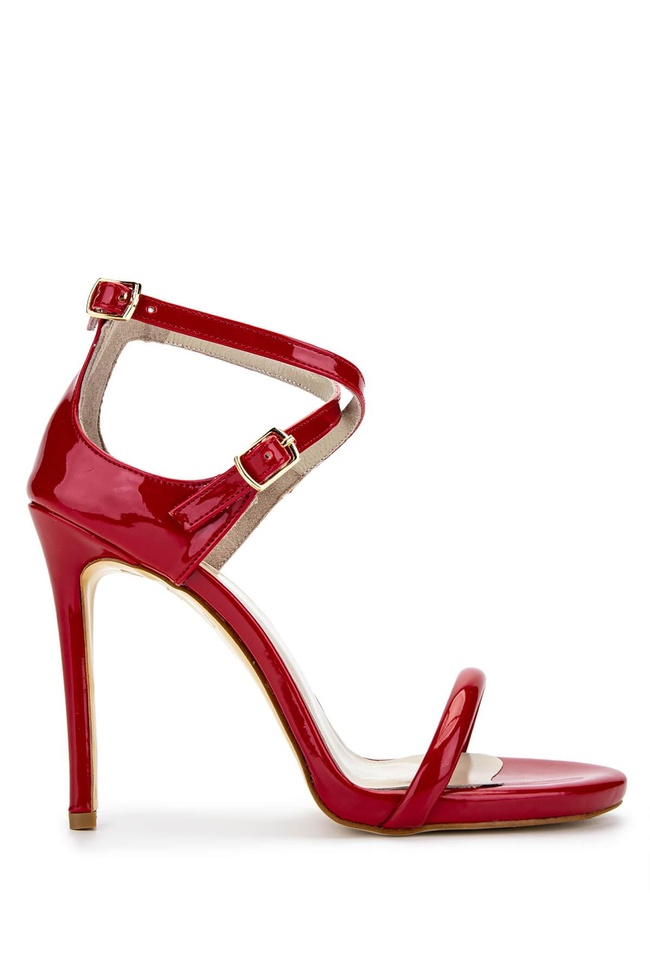  Tamer Tanca Kadın Vegan Kırmızı Rugan Topuklu Ayakkabı