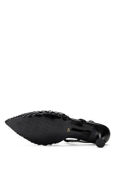  Tamer Tanca Kadın Suni Deri Siyah Topuklu Ayakkabı