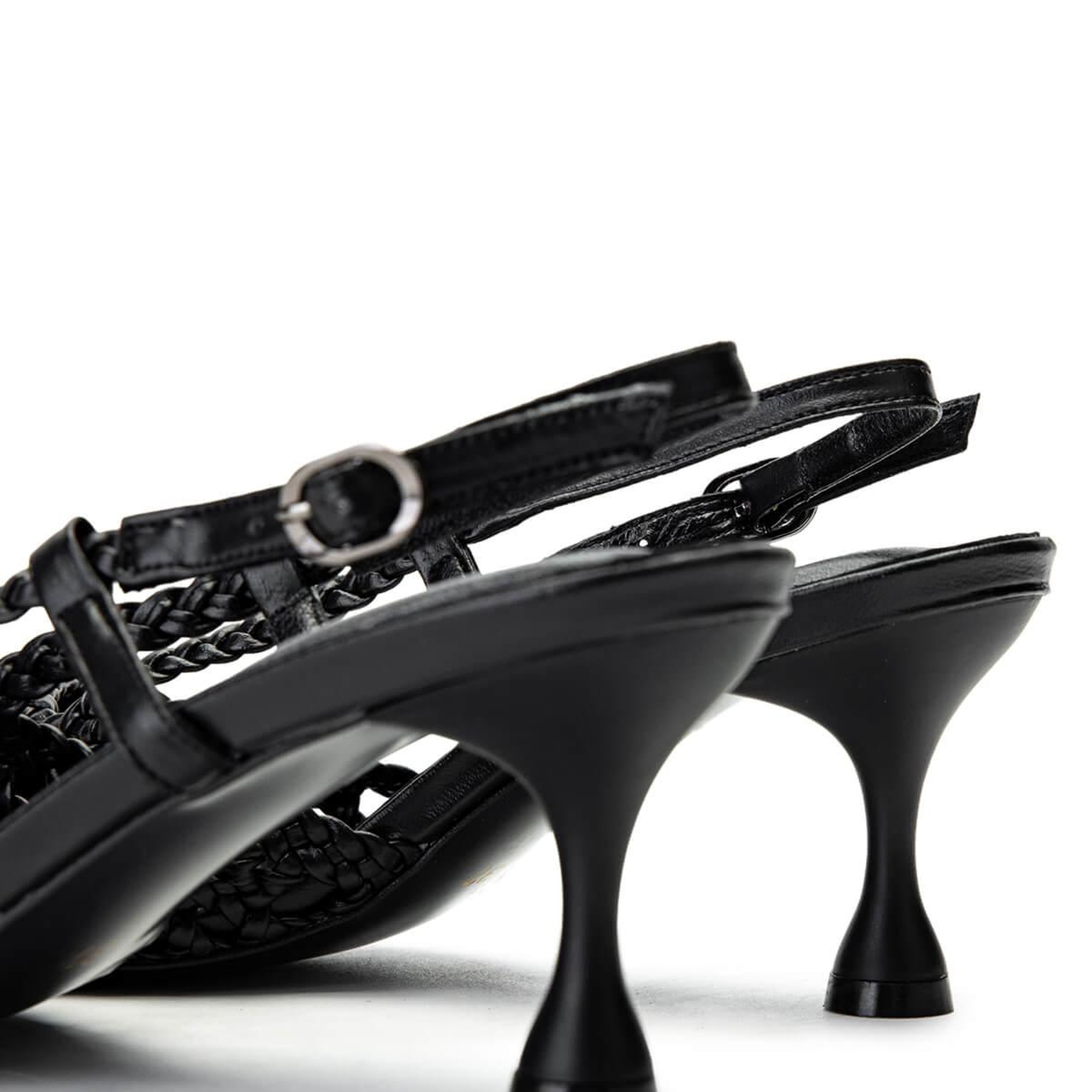 Tamer Tanca Kadın Suni Deri Siyah Topuklu Ayakkabı