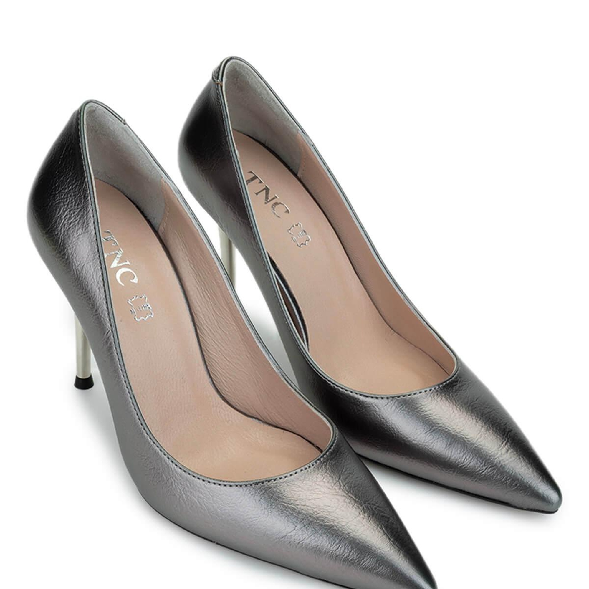 Tamer Tanca Kadın Vegan Antrasit Topuklu Ayakkabı