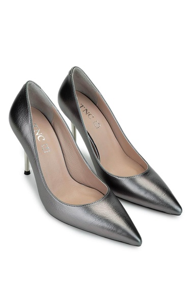  Tamer Tanca Kadın Vegan Antrasit Topuklu Ayakkabı