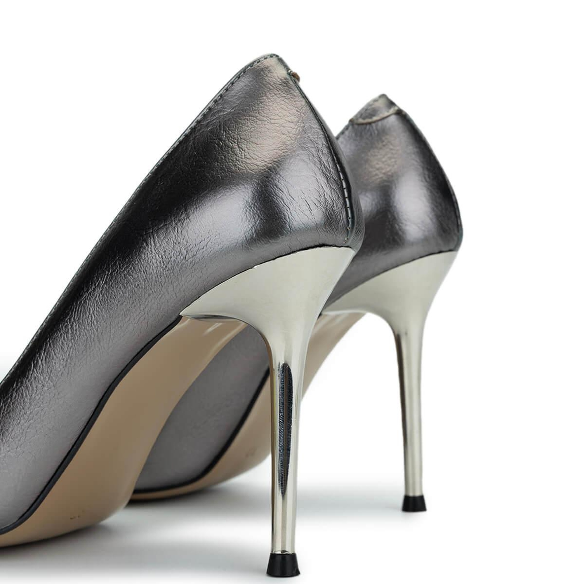 Tamer Tanca Kadın Vegan Antrasit Topuklu Ayakkabı