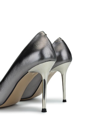  Tamer Tanca Kadın Vegan Antrasit Topuklu Ayakkabı