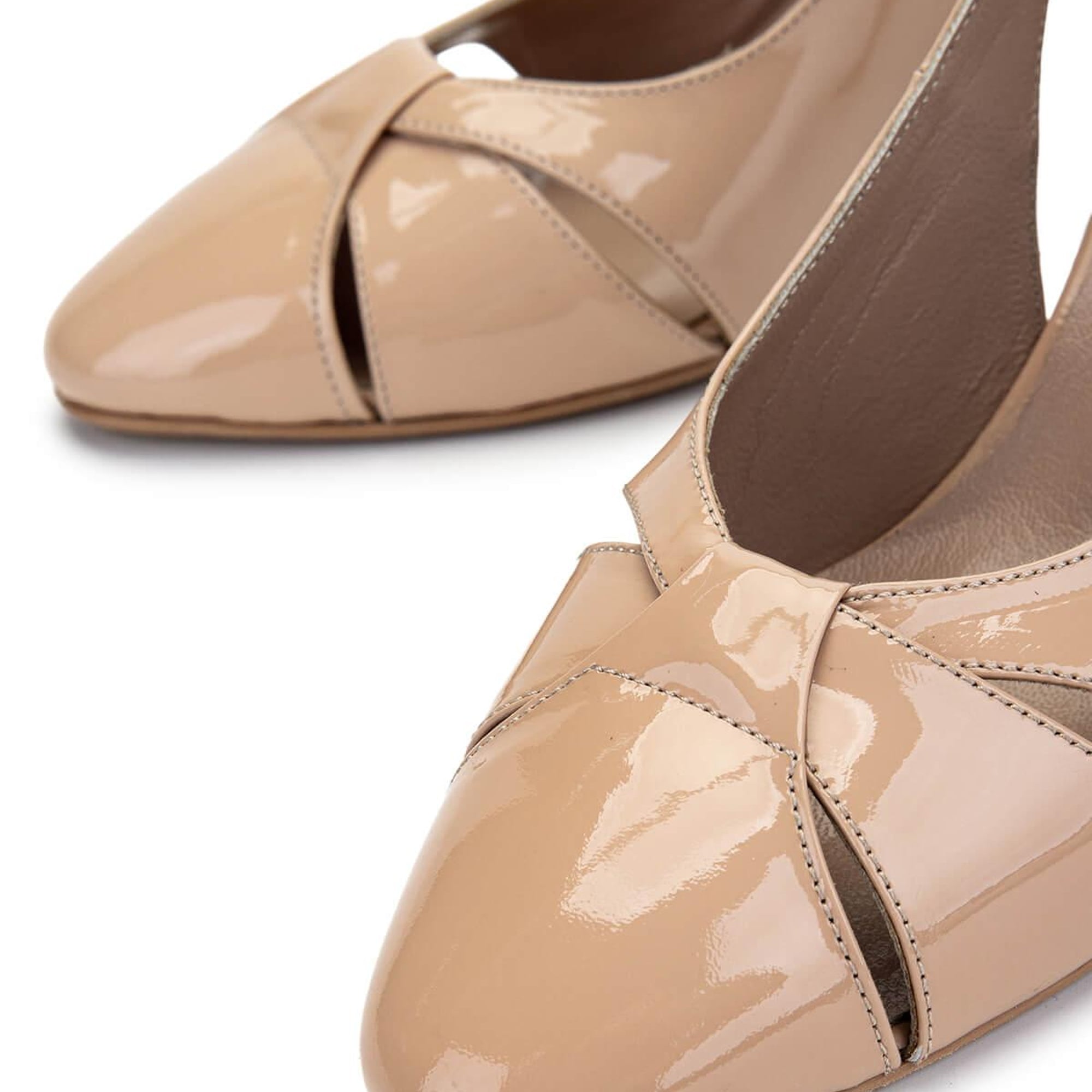 Tamer Tanca Kadın Hakiki Deri Bej Topuklu Ayakkabı