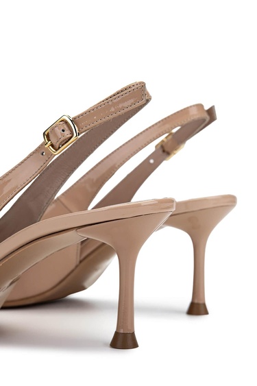  Tamer Tanca Kadın Hakiki Deri Bej Topuklu Ayakkabı