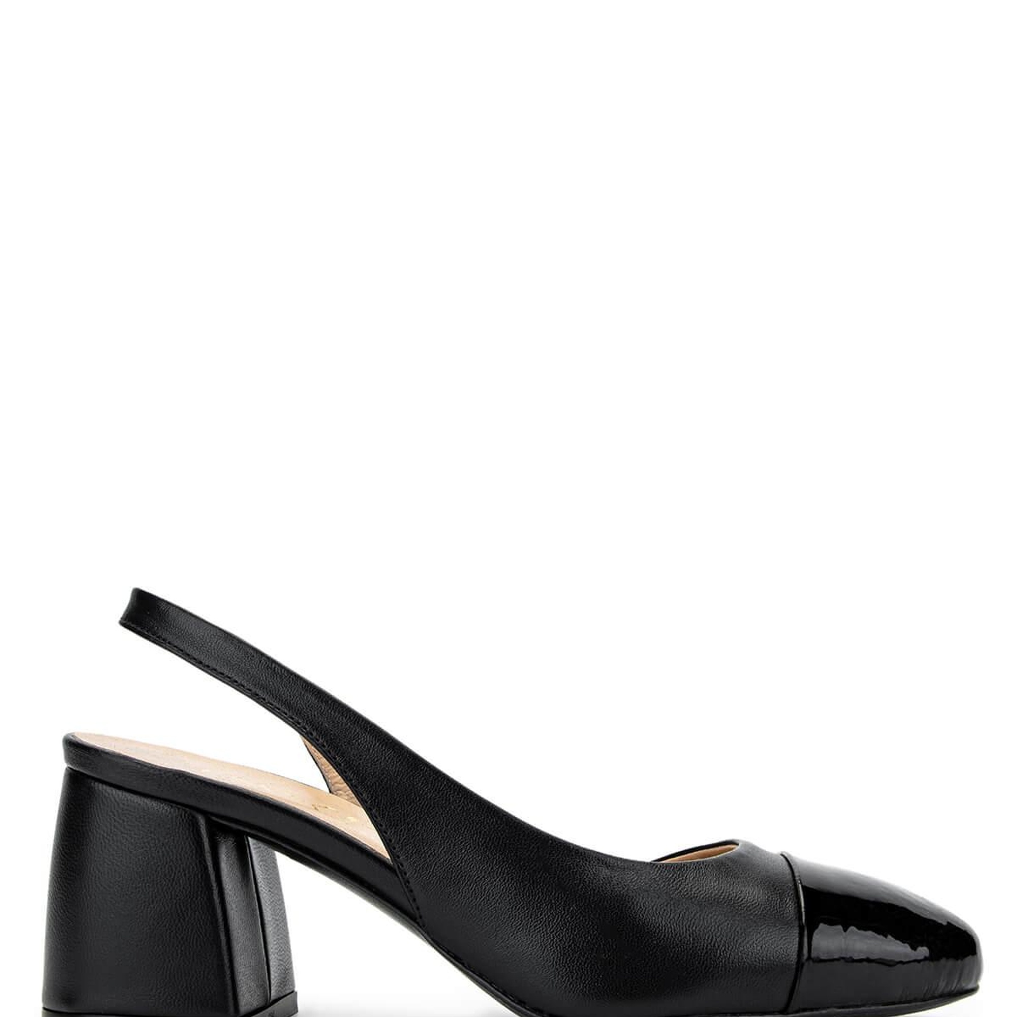 Tamer Tanca Kadın Hakiki Deri Siyah Rugan Topuklu Ayakkabı