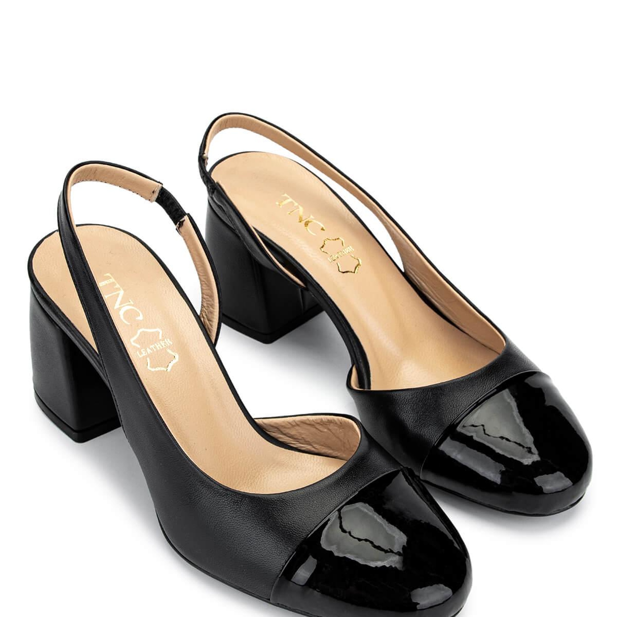 Tamer Tanca Kadın Hakiki Deri Siyah Rugan Topuklu Ayakkabı